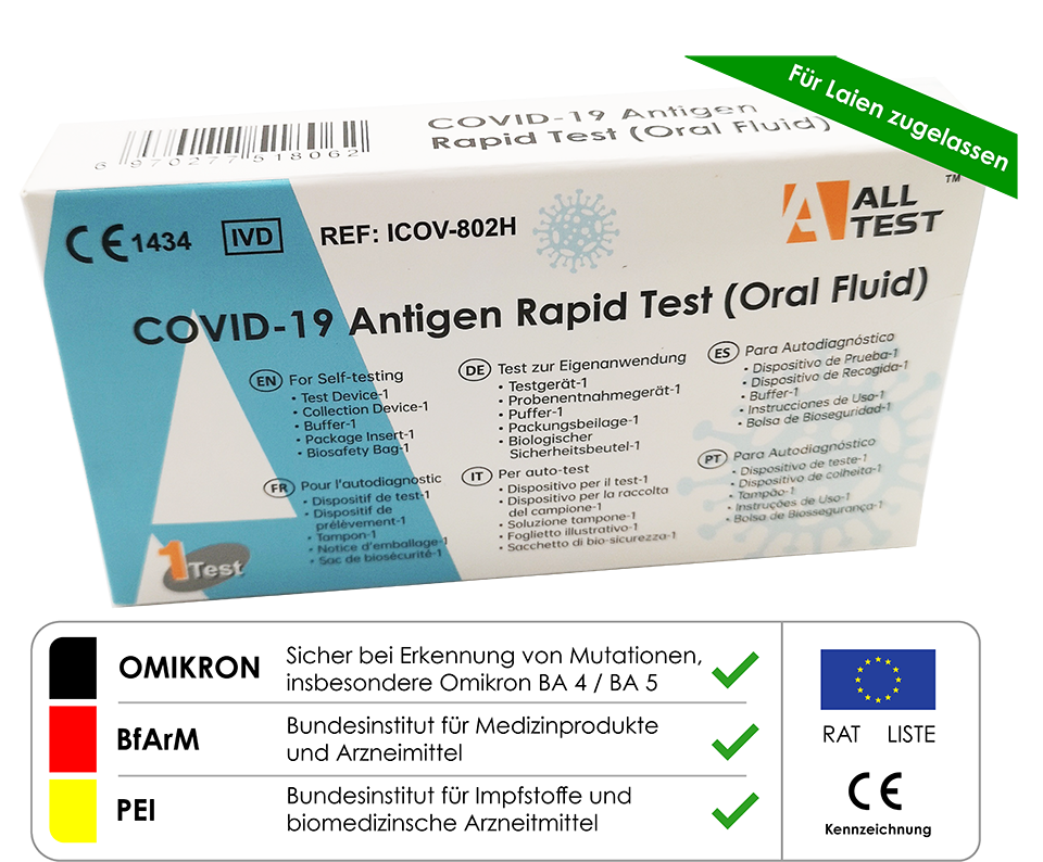 Alltest COVID-19 Antigen Rapid Test (Oral Fluid), 1er Packung