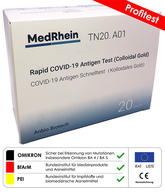 Anbio 3 in 1 Covid-19 / SARS-CoV-2 Antigen Schnelltest/ AT 195/21,  20er Packung