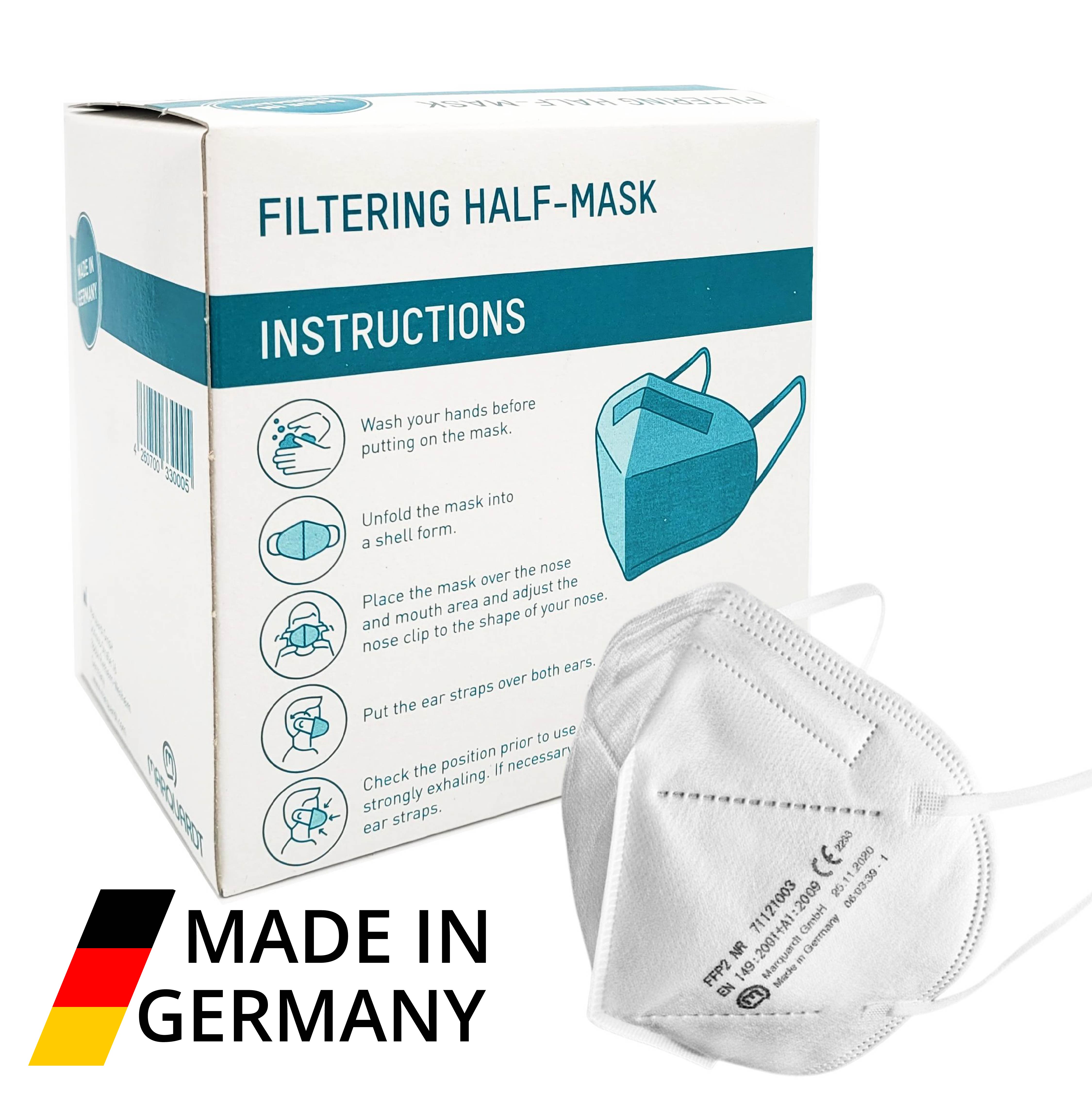 Marquardt FFP2 Mundschutz-Masken - Made in Germany, 20 Stück